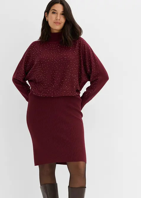 Strickkleid mit Glitzersteinchen, bonprix