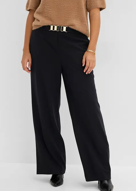 Pantalon de tailleur avec ceinture d&eacute;corative, bonprix