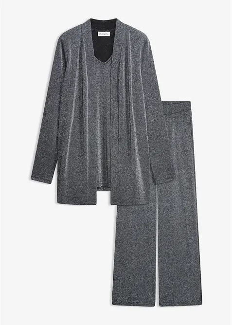 Glitzershirt in 2-1 Optik mit Hose (2-tlg. Set), bonprix