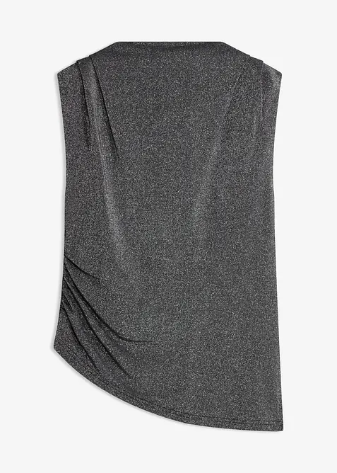 Shirt mit Zipfelsaum und Glitzer, bonprix