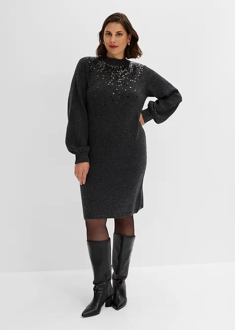Strickkleid mit Pailletten, bonprix