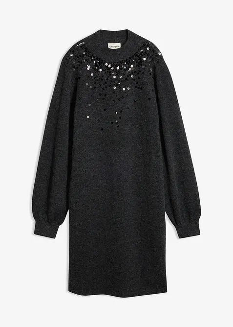 Strickkleid mit Pailletten, bonprix