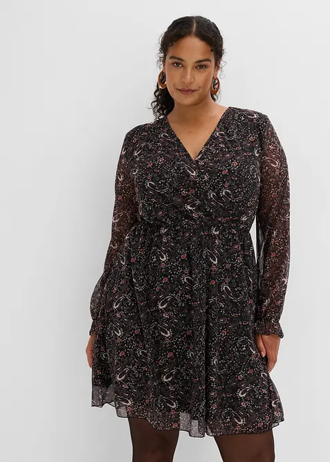 Jerseykleid aus feinem Mesh, bonprix