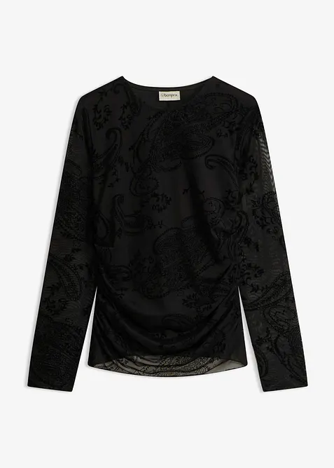 Langarmshirt aus feinem Mesh, bonprix