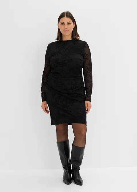Jerseykleid aus feinem Mesh, bonprix