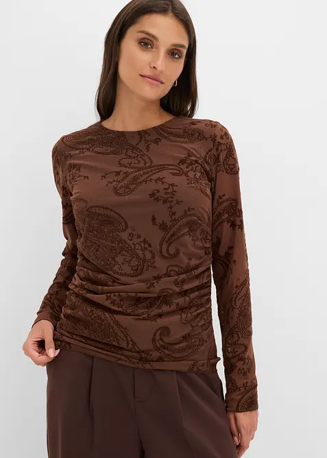 Langarmshirt aus feinem Mesh, bonprix