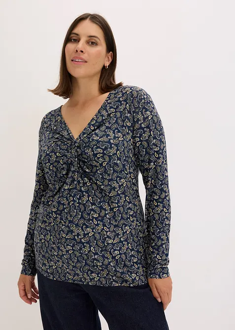 T-shirt manches longues imprim&eacute; paisley, bonprix