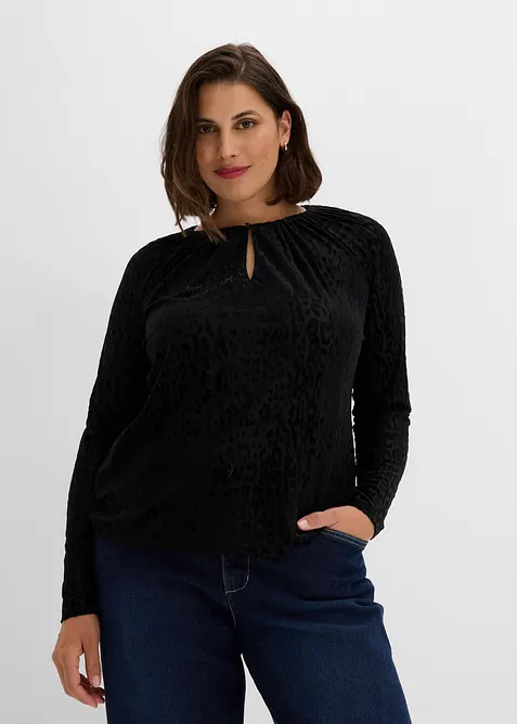 T-shirt manches longues en mesh fin, bonprix
