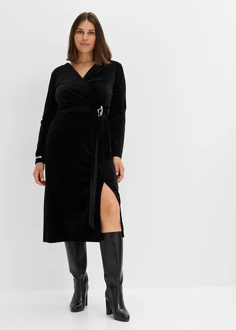 Jerseykleid aus Samt, bonprix