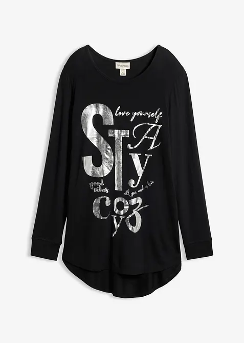 Langarmshirt aus flie&szlig;endem Viskose-Mix, bonprix