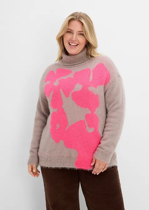 Pull ample &agrave; col roul&eacute;, bonprix