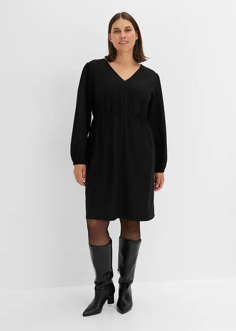 Kleid mit V-Ausschnitt und Bindeband im R&uuml;cken, bonprix