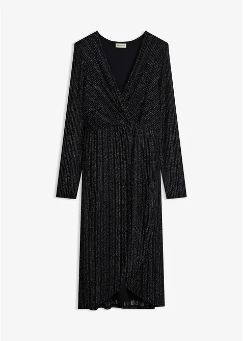 Jerseykleid in Wickeloptik mit Glitzer-Effekt, bonprix