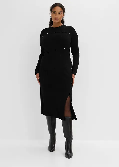 Strickkleid mit Perlen-Details, bonprix