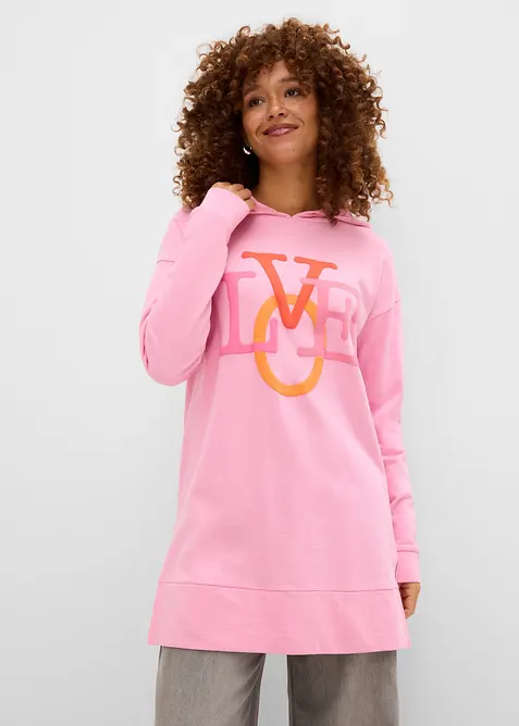 Long-Sweatshirt aus reiner Bio-Baumwolle, bonprix