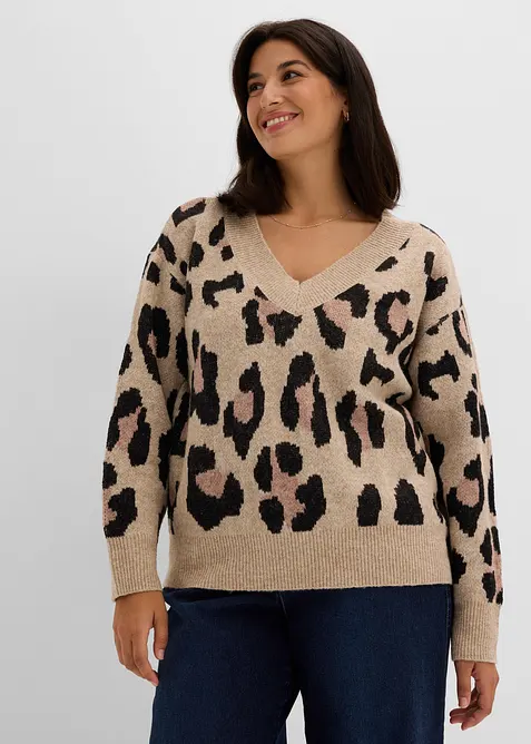 Pull &agrave; motif jacquard, bonprix