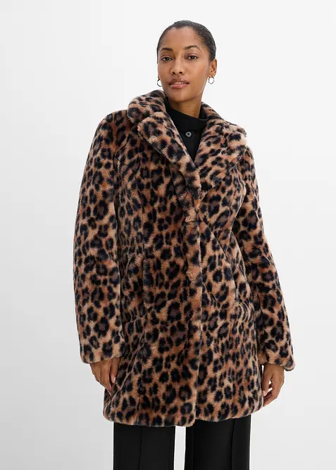 Veste en peluche &agrave; col tailleur, bonprix