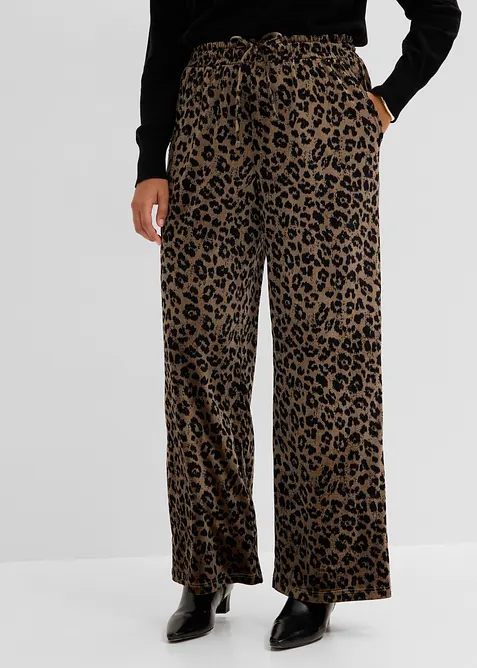 Pantalon palazzo en velours doux, bonprix