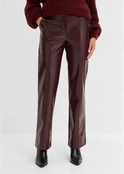 Gerade Lederimitat-Hose, bonprix