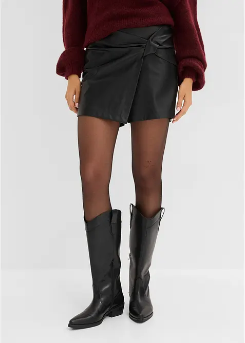 Lederimitat-Skort mit hohem Bund, bonprix