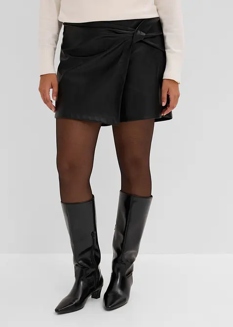 Lederimitat-Skort mit hohem Bund, bonprix