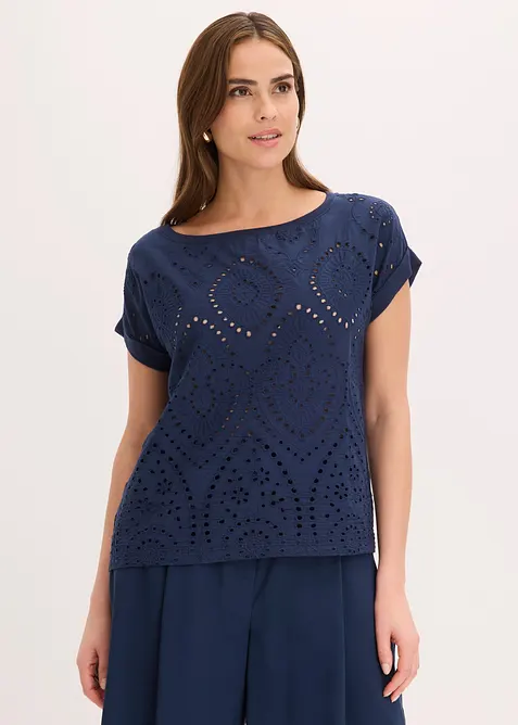 Shirt mit Lochspitze, bonprix
