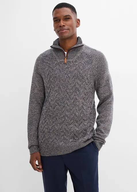 Troyer-Pullover mit Wollanteil, bonprix