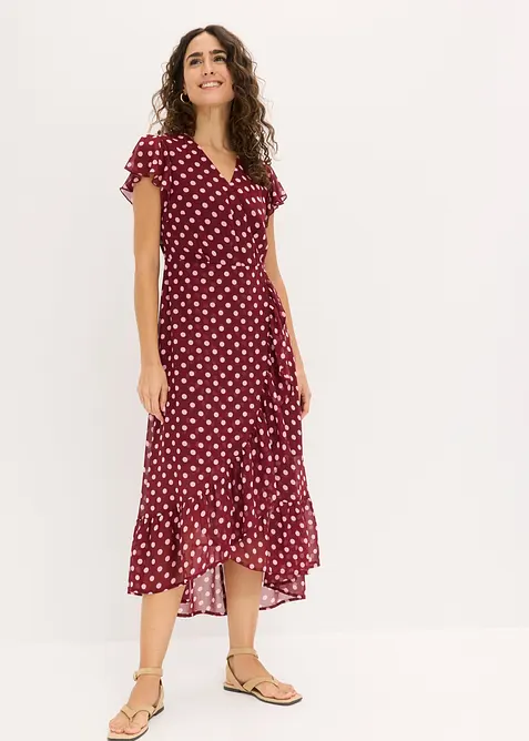 Robe en mousseline &agrave; volants, bonprix