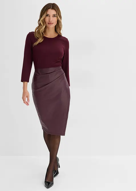 Robe enduite avec haut en jersey, bonprix