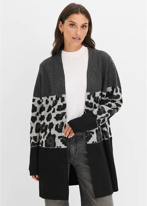 Longstrickjacke mit Jacquardmuster, bonprix