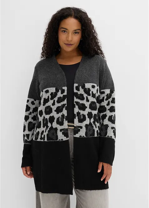 Longstrickjacke mit Jacquardmuster, bonprix