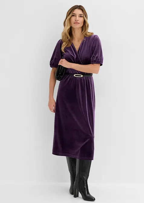 Midikleid aus softem Samt, bonprix