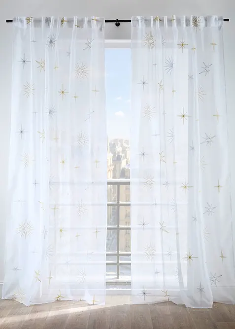 Voilage &agrave; broderie brillante (1&nbsp;pce), bonprix