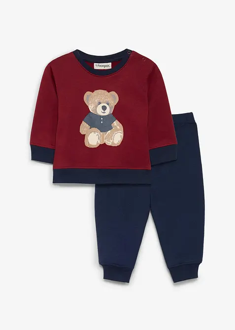 Sweat-shirt et pantalon b&eacute;b&eacute; 100% coton (ens. 2 pces), bonprix