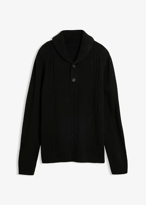 Grobstrick-Pullover mit Schalkragen, bonprix
