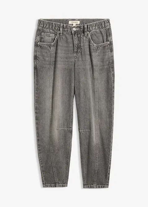 Barrel-Jeans Mid Waist, cropped, bonprix