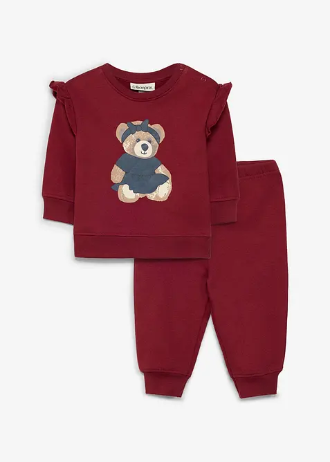 Sweat-shirt et pantalon b&eacute;b&eacute; 100% coton (ens. 2 pces), bonprix