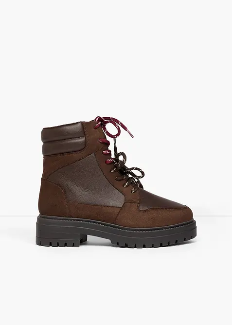 Boots lac&eacute;es &agrave; semelle crant&eacute;e, bonprix