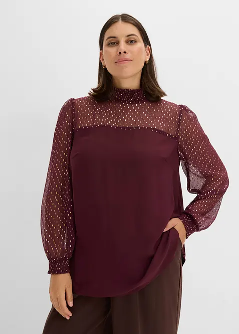 Blouse &agrave; empi&egrave;cement smock&eacute;, bonprix