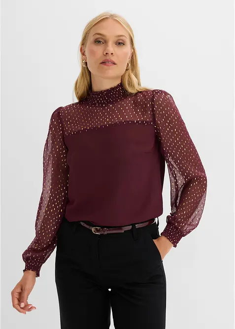 Blouse &agrave; empi&egrave;cement smock&eacute;, bonprix