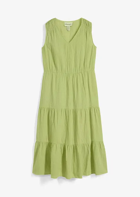 Musselin-Midikleid aus reiner Baumwolle, bonprix