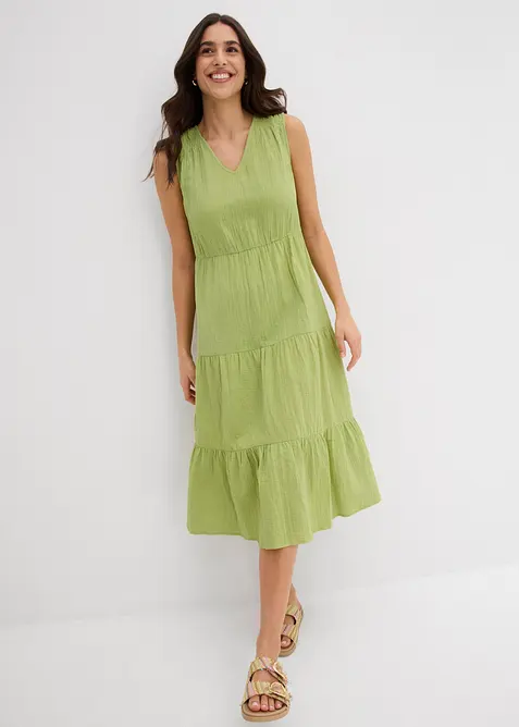 Baumwoll-Midikleid aus weichem Musselin, bonprix