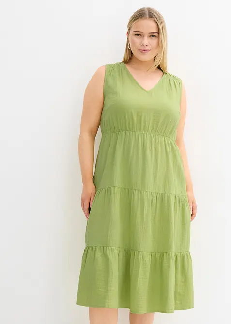 Baumwoll-Midikleid aus weichem Musselin, bonprix