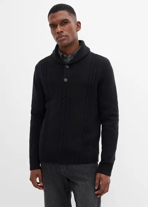 Pull en grosse maille &agrave; col ch&acirc;le, bonprix