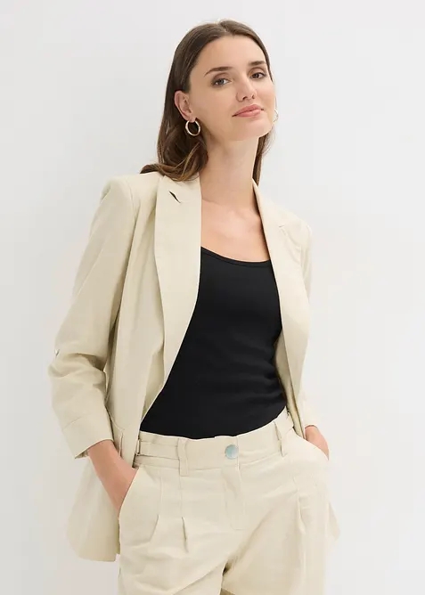 Blazer en lin m&eacute;lang&eacute;, bonprix