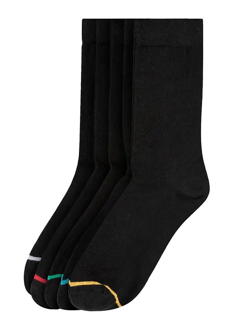 Lot de 5 paires de chaussettes en coton majoritaire, bonprix