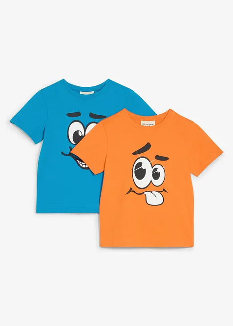 T-Shirt mit Bio-Baumwolle (2er Pack), bonprix