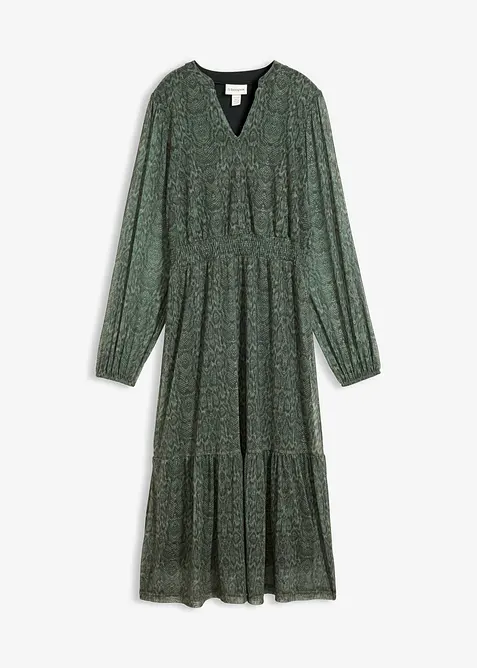 Jerseykleid aus feinem Mesh, bonprix