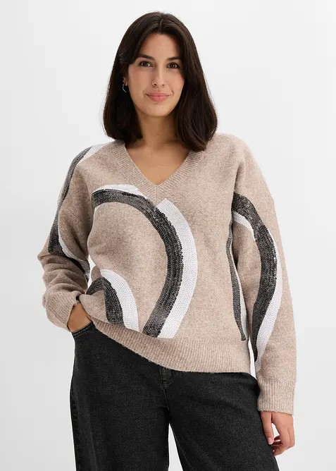 Pull avec application de sequins, bonprix
