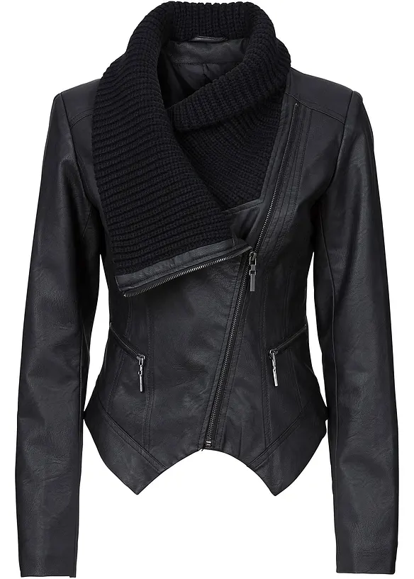 Blouson enduit à col châle, bonprix